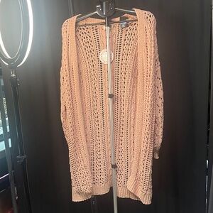 Umgee Blush Open Knit Cardigan new with tags